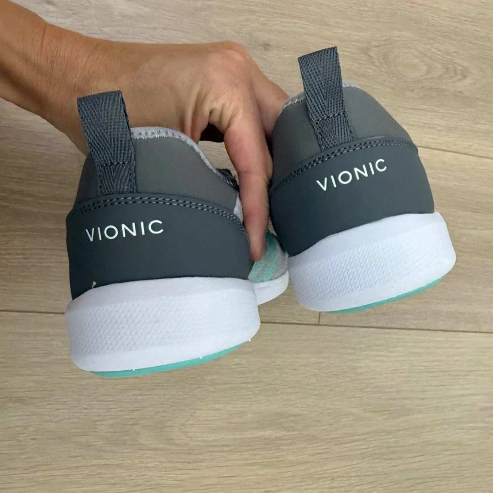 Vionic Adore Womens 10 Wide Gray Aqua Mesh Active Walking Sneakers Shoes
